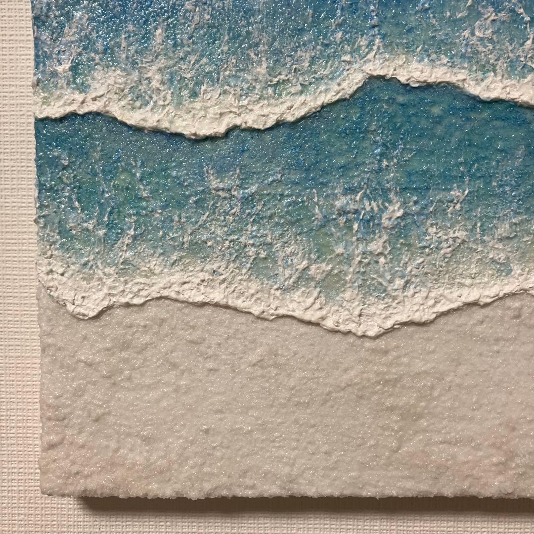 絵画　アクリル画　原画　海　癒し　風景画　テクスチャーアート　一点物　Ｓ.Ｉ