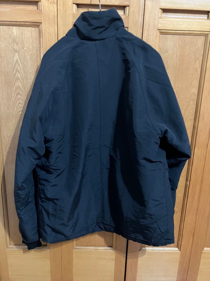 ブラック ナイロン ジャンパー ファー付き襟