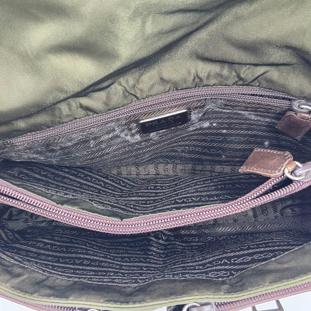 【良品】PRADA ナイロン ショルダーバッグ グリーン ヴィンテージ 肩掛け