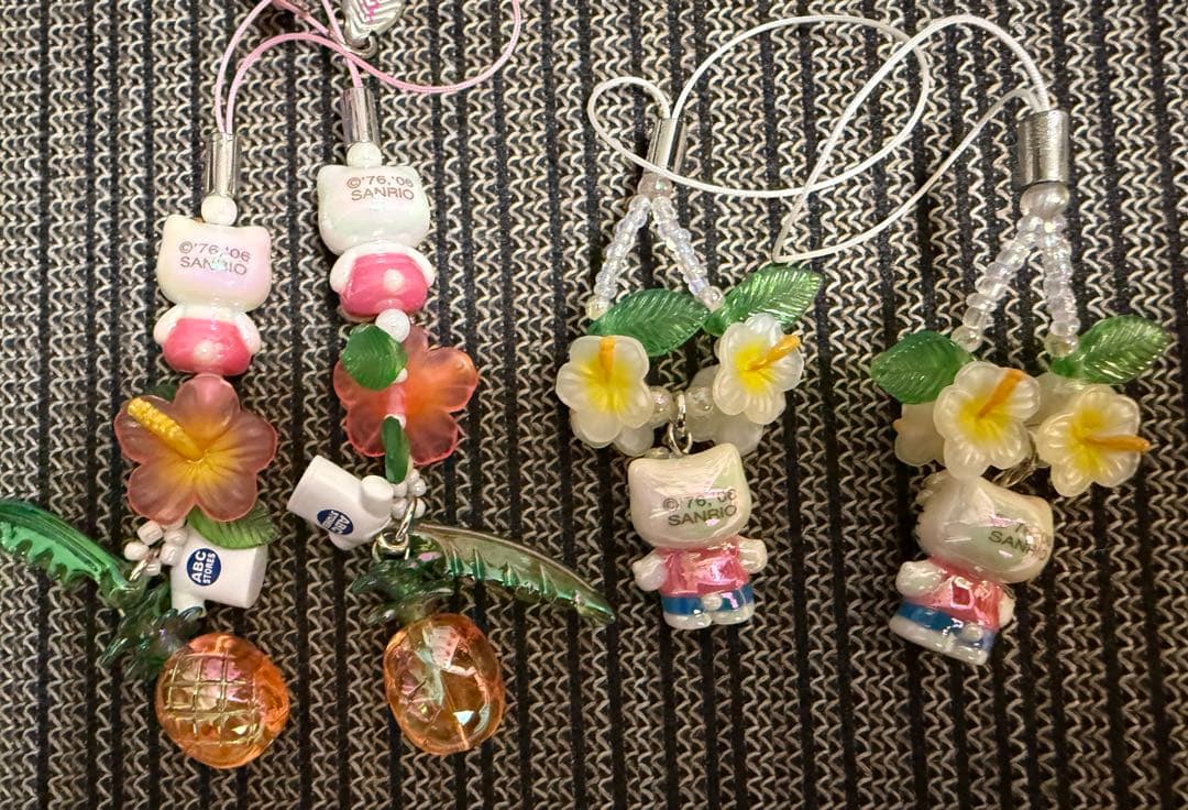 ご当地　限定 白キテイkitty 根付けストラップ ABCstore ４点