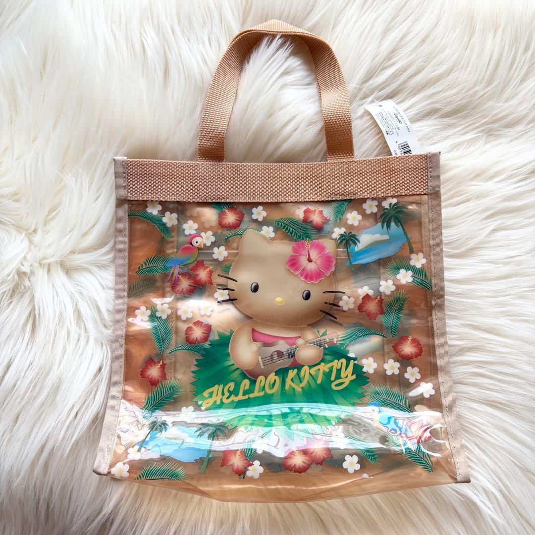 希少　ハローキティ　ダニエル　ハワイ　ビニールバッグ　平成レトロ　日焼けキティ