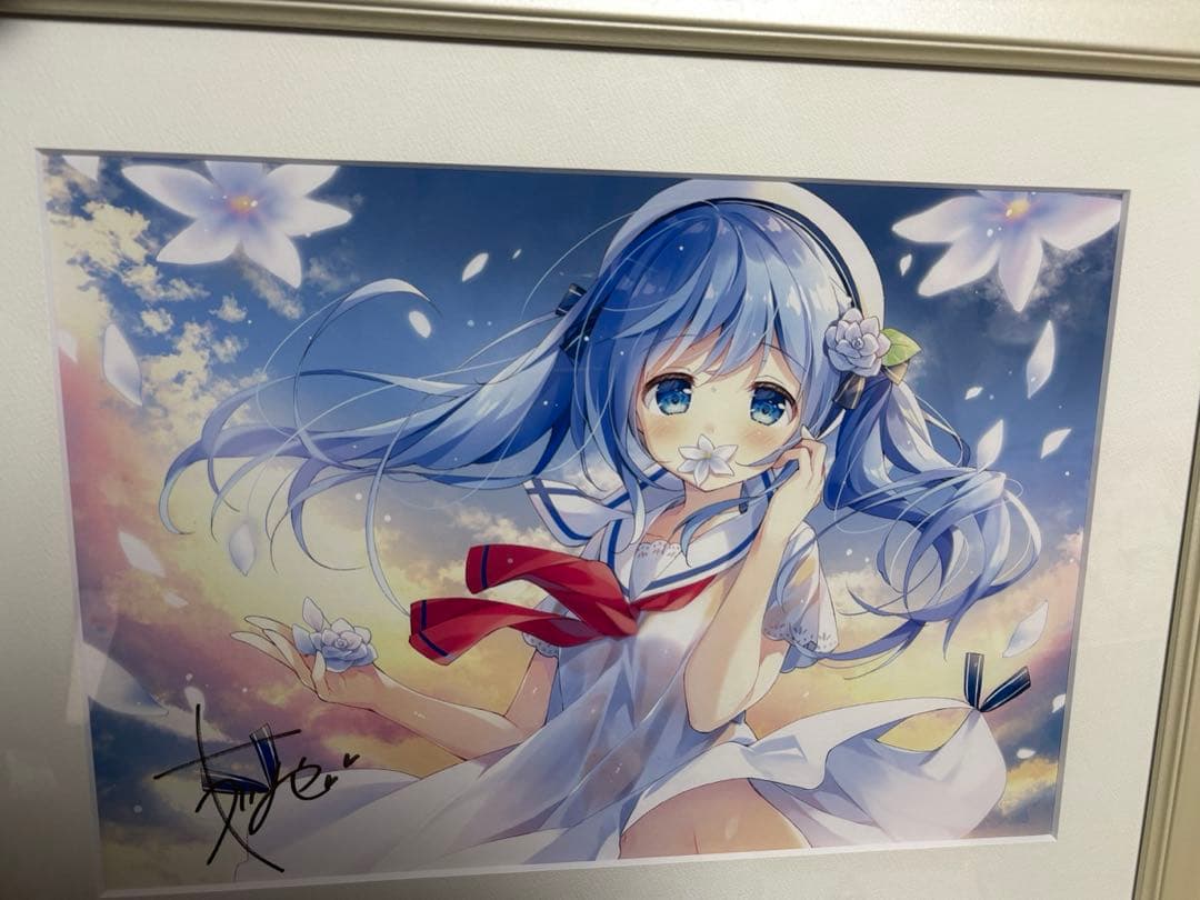 すいみゃ　複製原画　梔子　直筆サイン入り