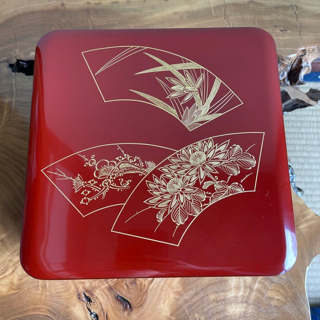 輪島塗 沈金 二段重 四君子 お重 漆器 定価70.000円