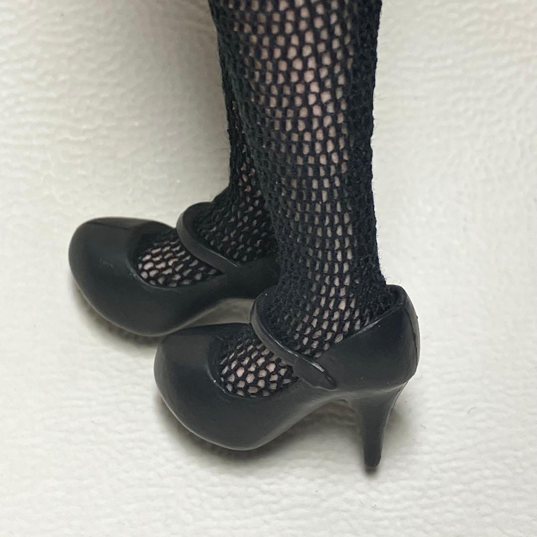 〈1〉リカちゃんサイズ/タイツ風 メッシュ ブラックハンドメイド