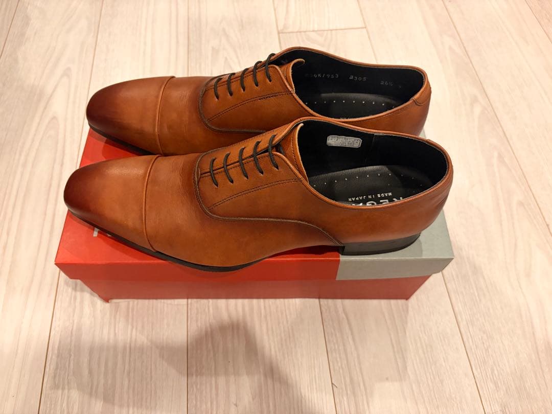 コ*昏様 [箱あり] REGAL ストレートチップ　ブラウン　ビジネス革靴　26