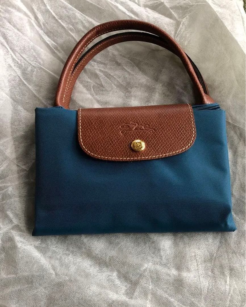 き*ら様 Longchamp トートバッグ 青