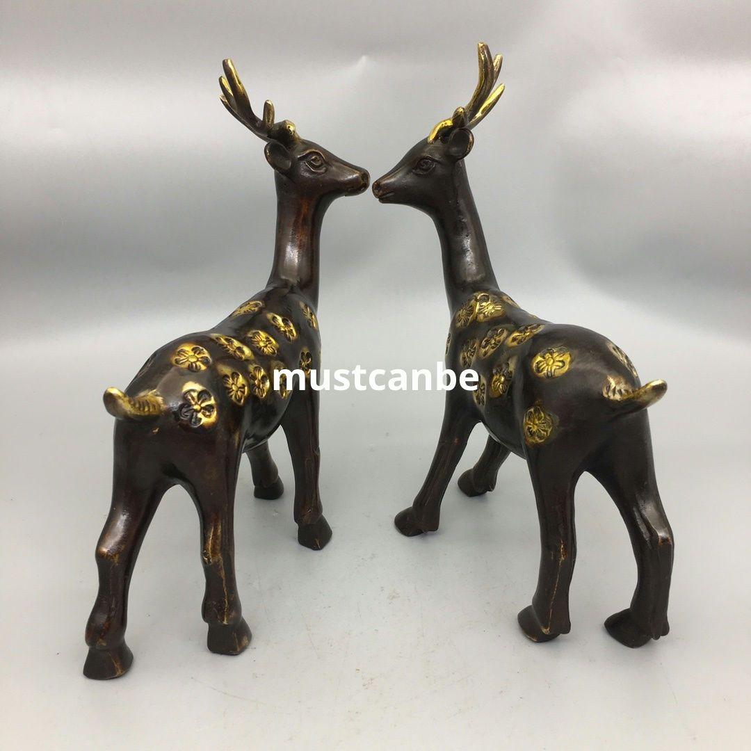 銅器 梅花鹿 応接間 玄関 茶室 文机 開運 風水 装飾品 工芸品 置物