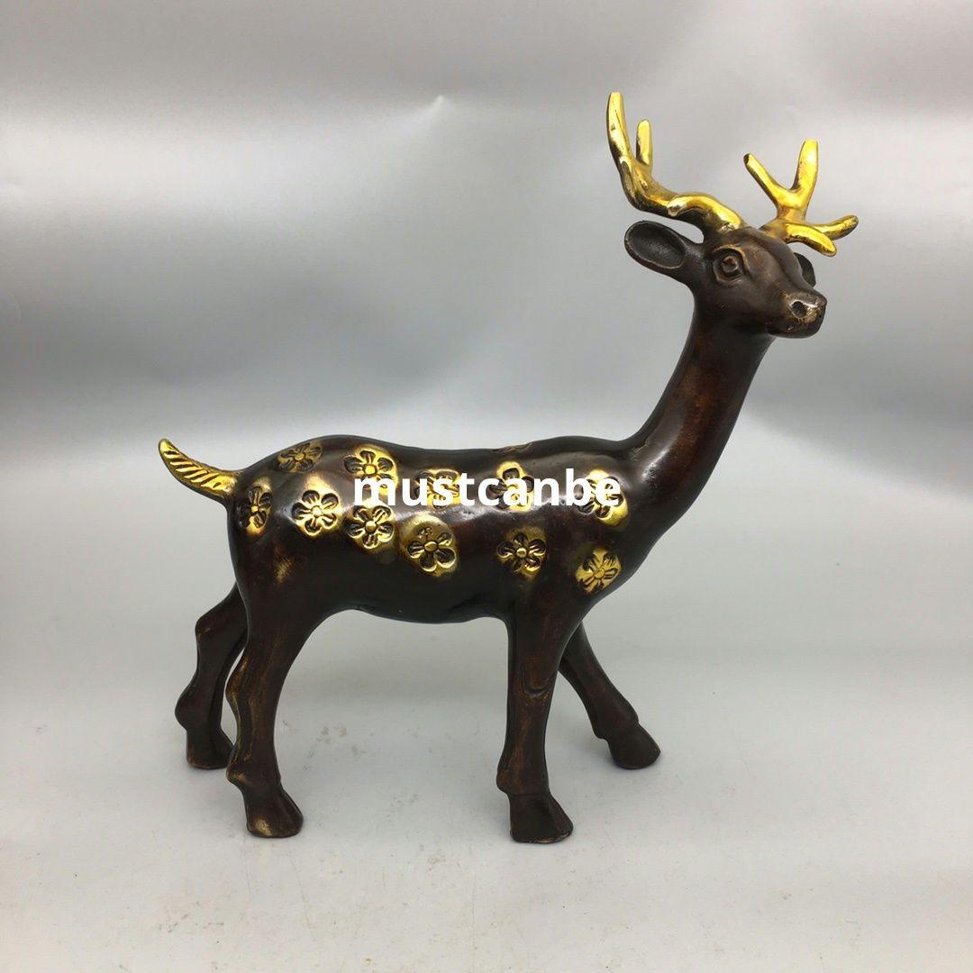 銅器 梅花鹿 応接間 玄関 茶室 文机 開運 風水 装飾品 工芸品 置物