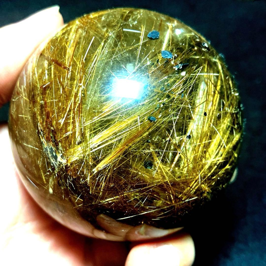 超絶綺麗✨62mm ゴールドルチルクォーツ　丸玉　スフィア　金針水晶
