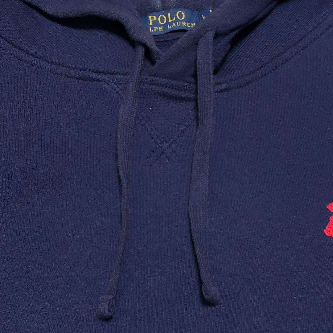 ポロ ラルフローレン ビッグポニー刺繍 プルオーバー パーカー ネイビー L