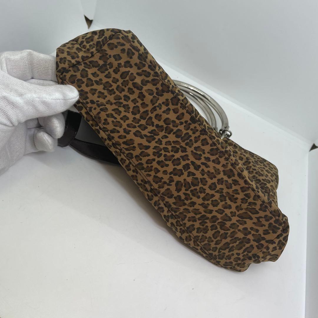 【ヴィンテージ】ボッテガヴェネタ 2WAY メタルハンドル レオパード柄