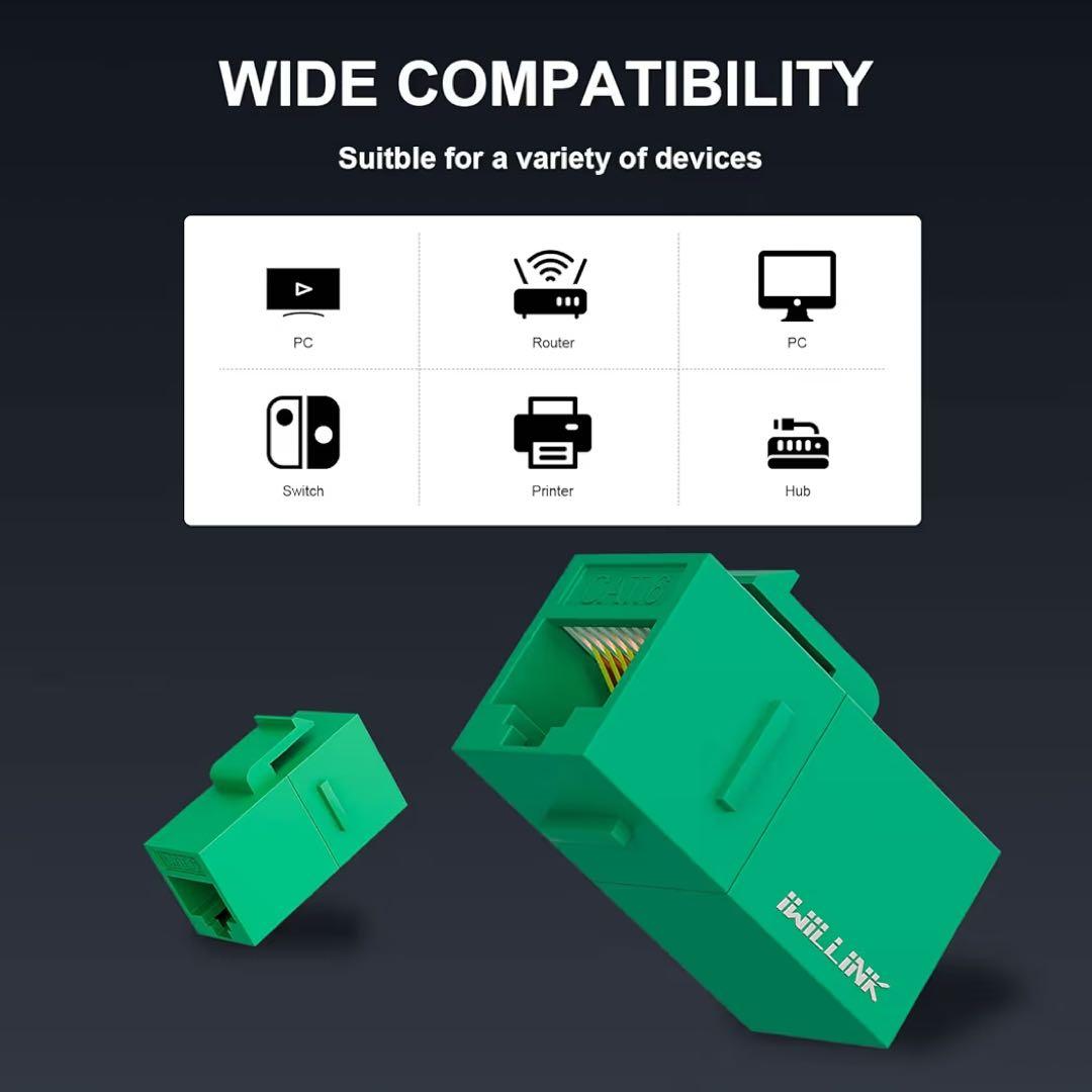 キーストーンカプラー 25個パック メス-メス Cat6キーストーンジャック