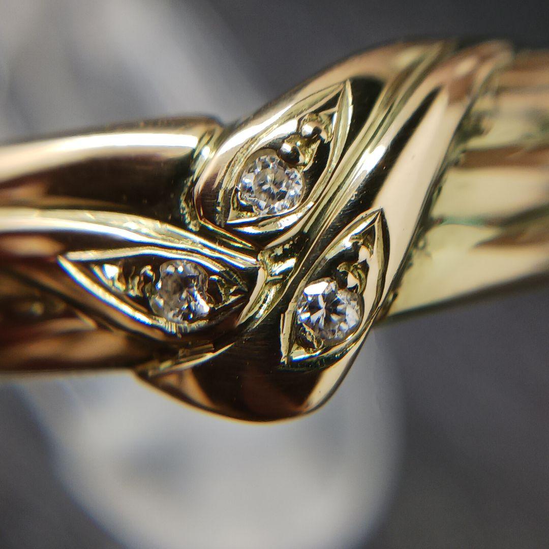 (B010604) K18 YG リング 指輪 約13号 ダイヤモンド