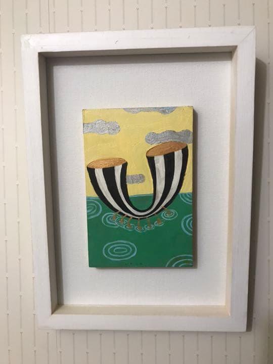 ★N T★ 根岸文子 ねぎしふみこ 油彩「NAVE」2006年 額付き