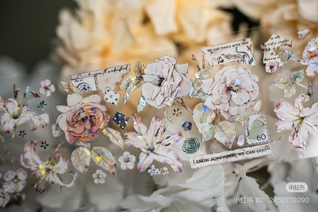 Hoshi奶芙《花秋芝》海外マスキングテープ　マステ 【2084】