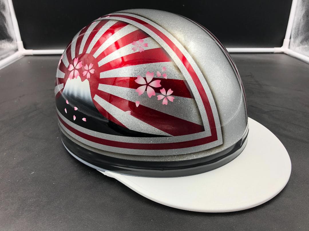 コルク半　カスタム　富士日章　三つボタン　シルバーレッド　ラメ　桜　高級クリヤ