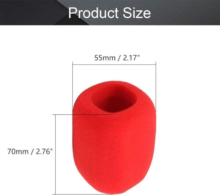 マイクカバー マイク適用 6個入り 赤色 直径55mm