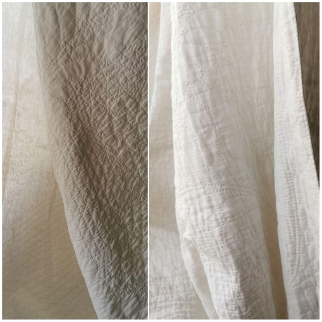 アンティーク ダーラムキルト 手縫 ブライダルホワイトキルト リーフ メダイヨン