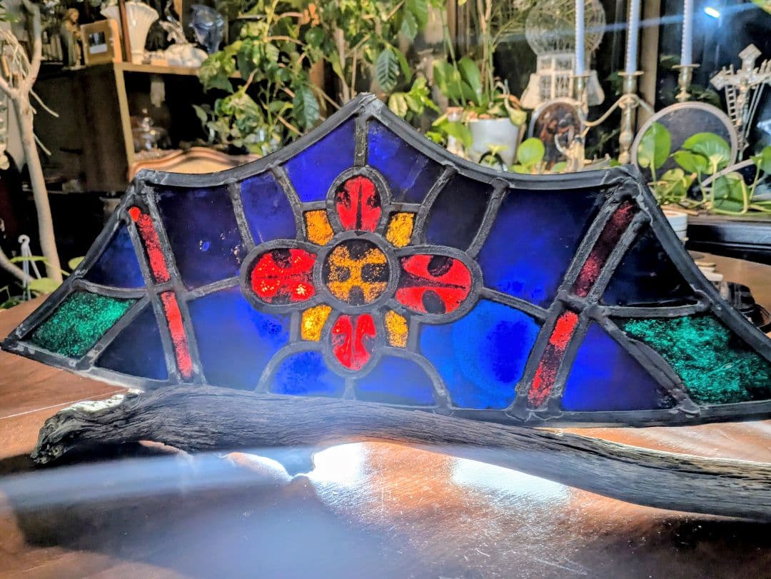 本物伝統技法！ イタリア 教会 バラ窓 アンティークステンドグラス