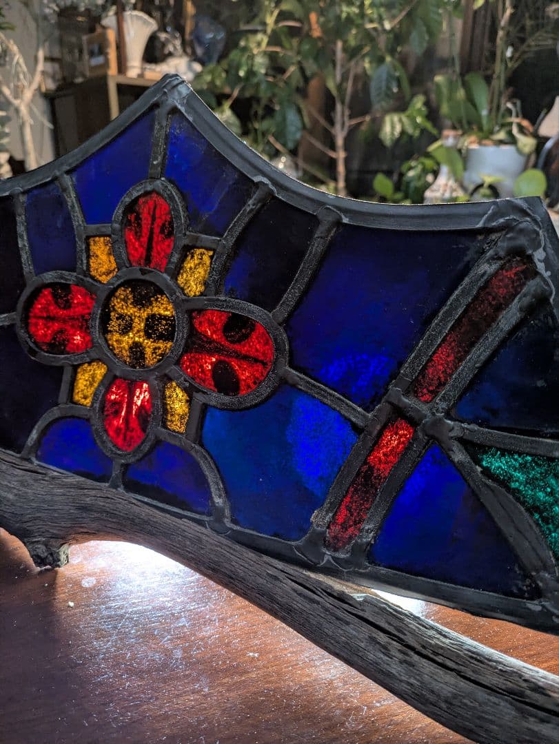 本物伝統技法！ イタリア 教会 バラ窓 アンティークステンドグラス