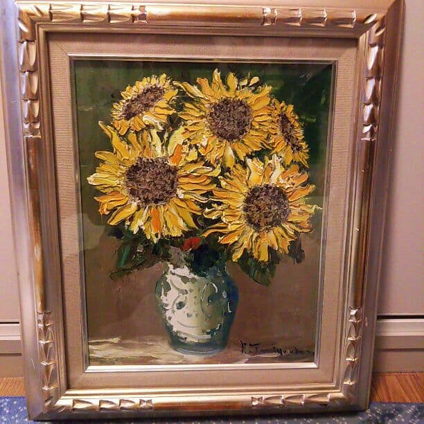 絵画  油絵 向日葵