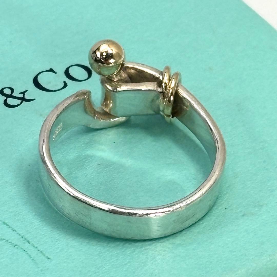 Tiffany & Co. ティファニー K18×SV925 フック&アイ12号