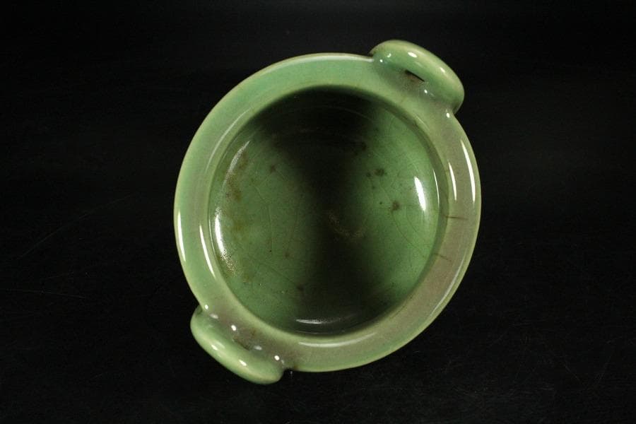 中国美術 天龍寺 青磁 三足 香炉 古美術(K-YC529)
