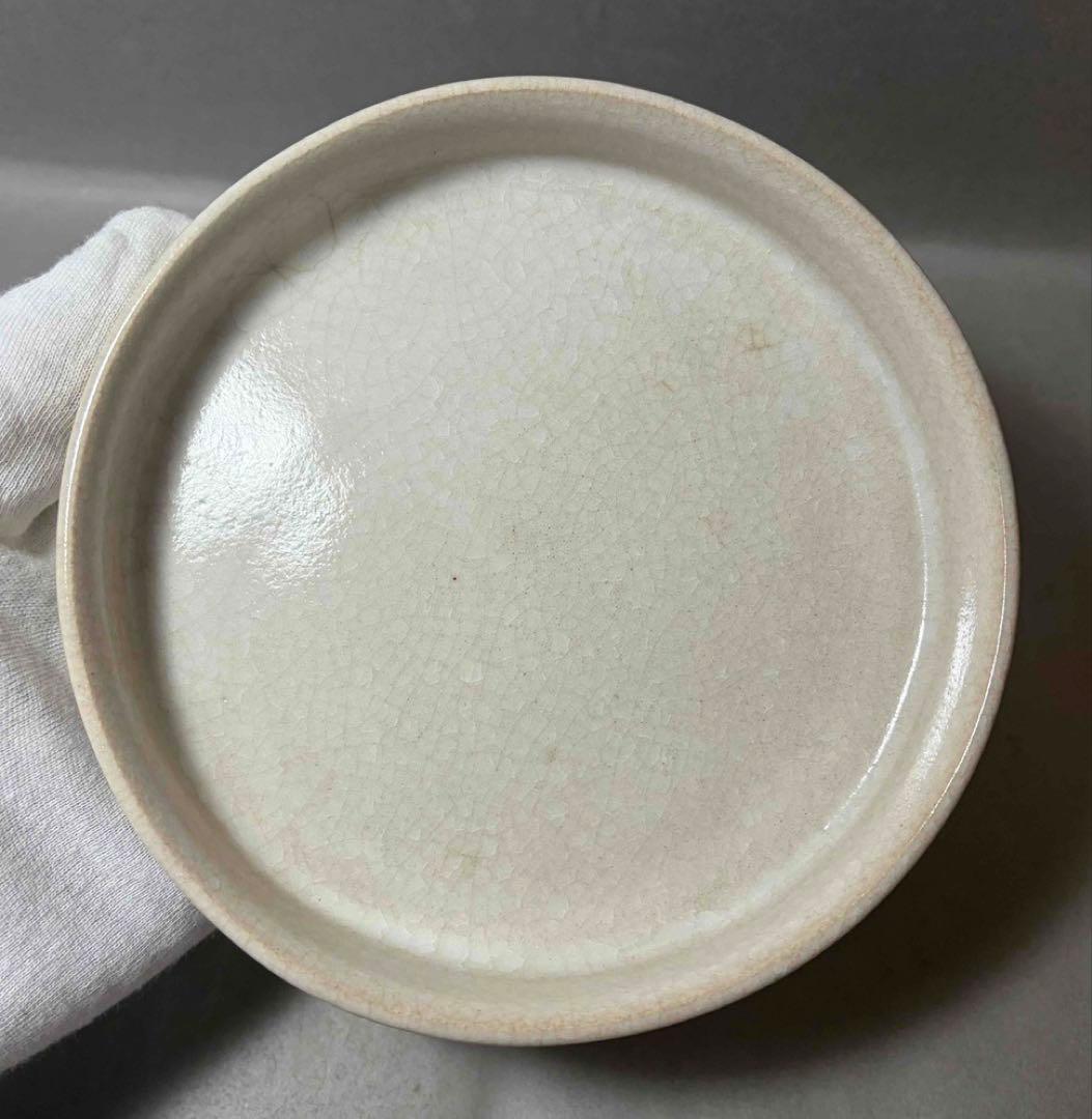 中国 三つ足丸盤(白系)　f2260120