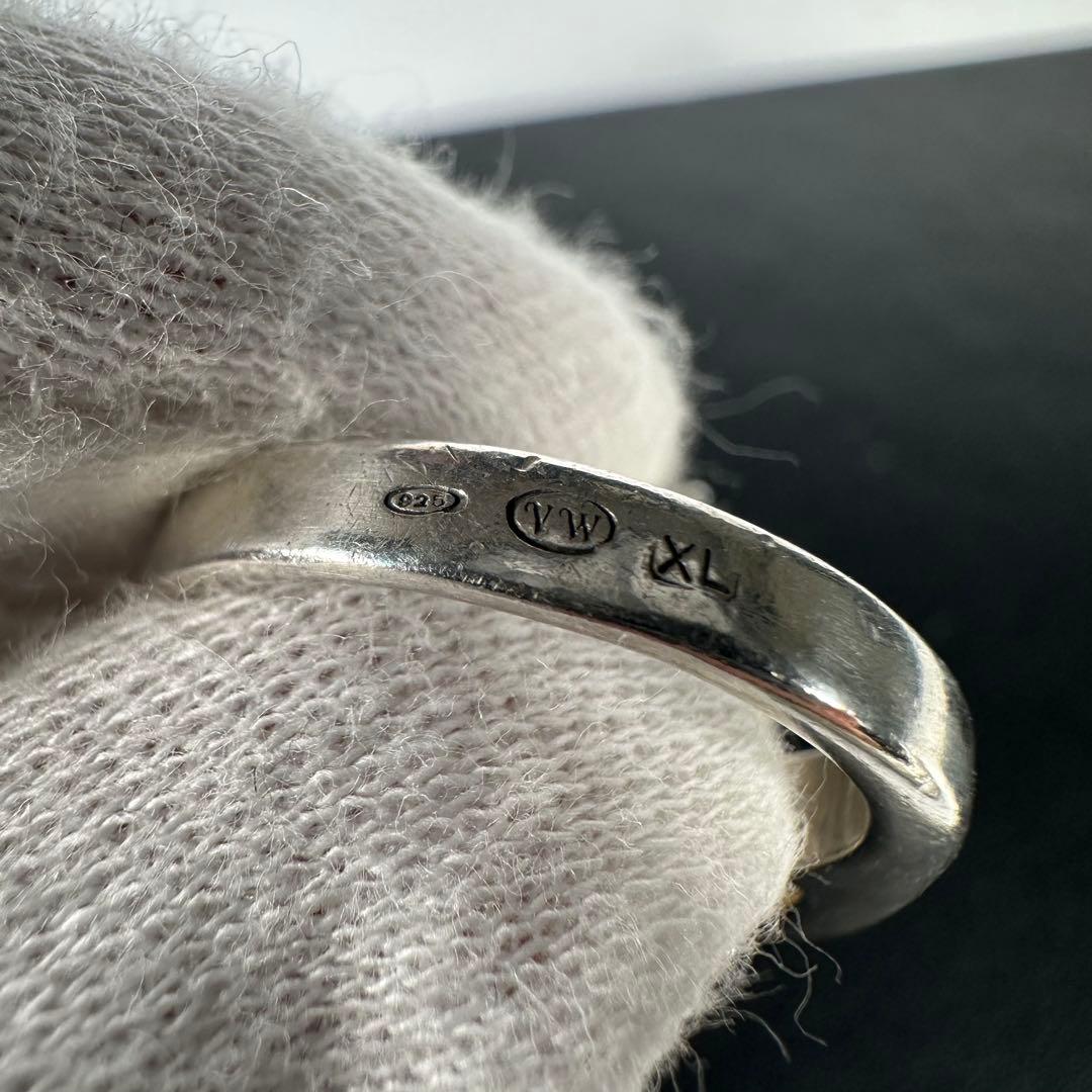 925 16号 ヴィヴィアンウエストウッド スカル オーブ リング ストーン 白