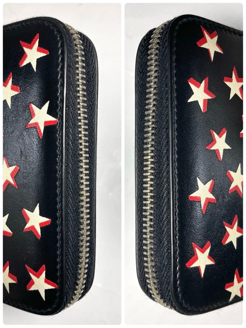 サンローラン　スター　星　レザー　ラウンドファスナー　ケース　カードケース