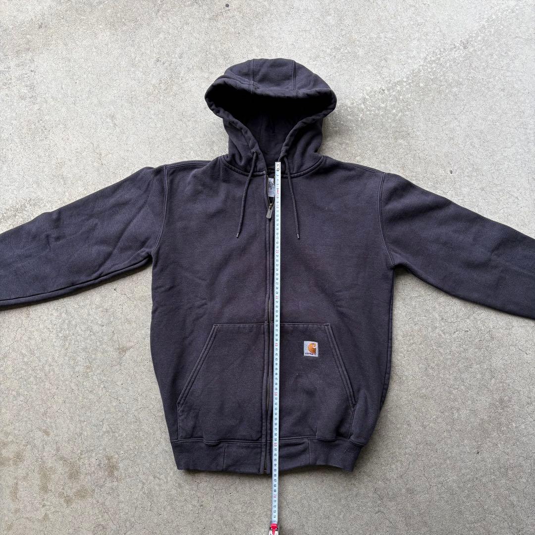 希少 Carhartt ジップアップ パーカー フーディー 短丈 刺繍タグ