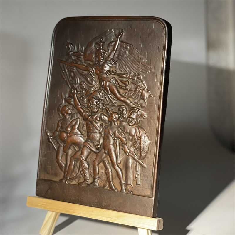 【マルセイエーズ】 装飾品レリーフ文机リビング 玄関 現代工芸品 美術品置物