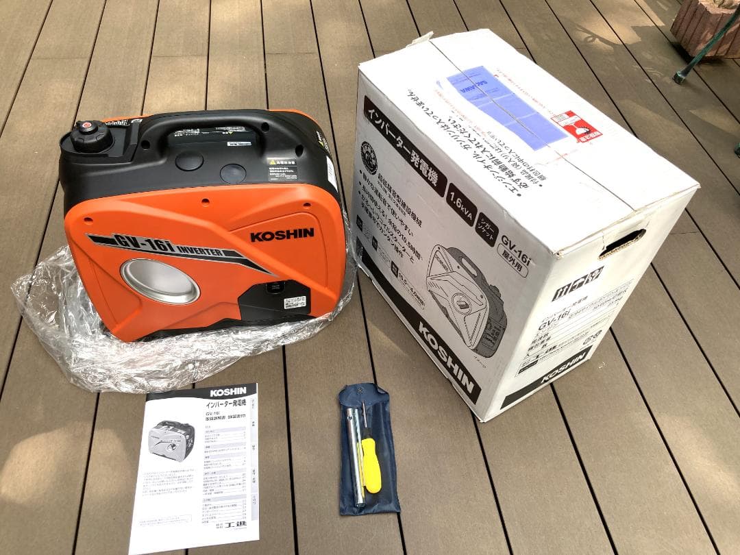 【未使用】工進 インバーター発電機 (定格出力1.6kVA) GV-16i