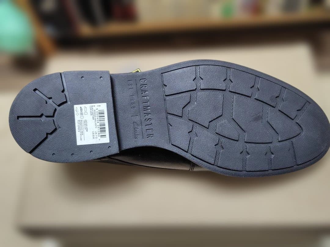 Clarks Ronnie Walk ブラックレザー メンズ UK7G 未使用