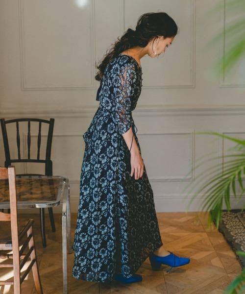 美品 Kastane カスタネ ドレス マキシワンピース 結婚式 パーティー M