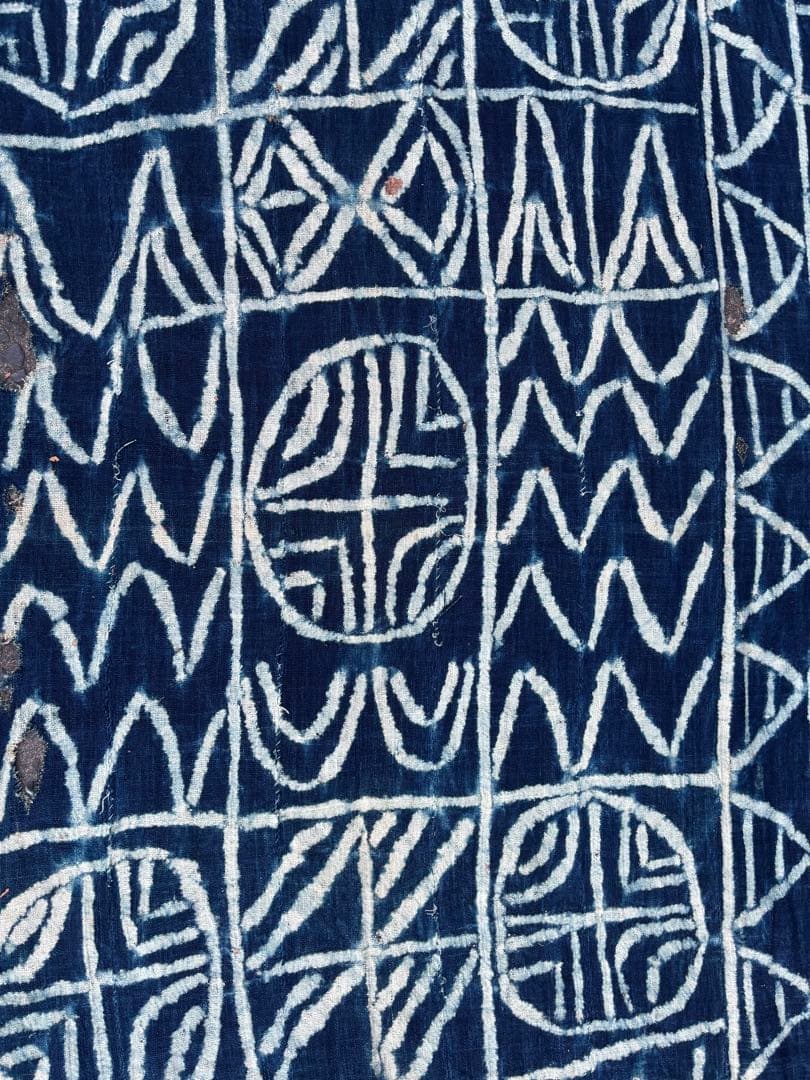 754 アフリカヴィンテージ カメルーン バミレケ族 藍染 ンドップ 古布 希少