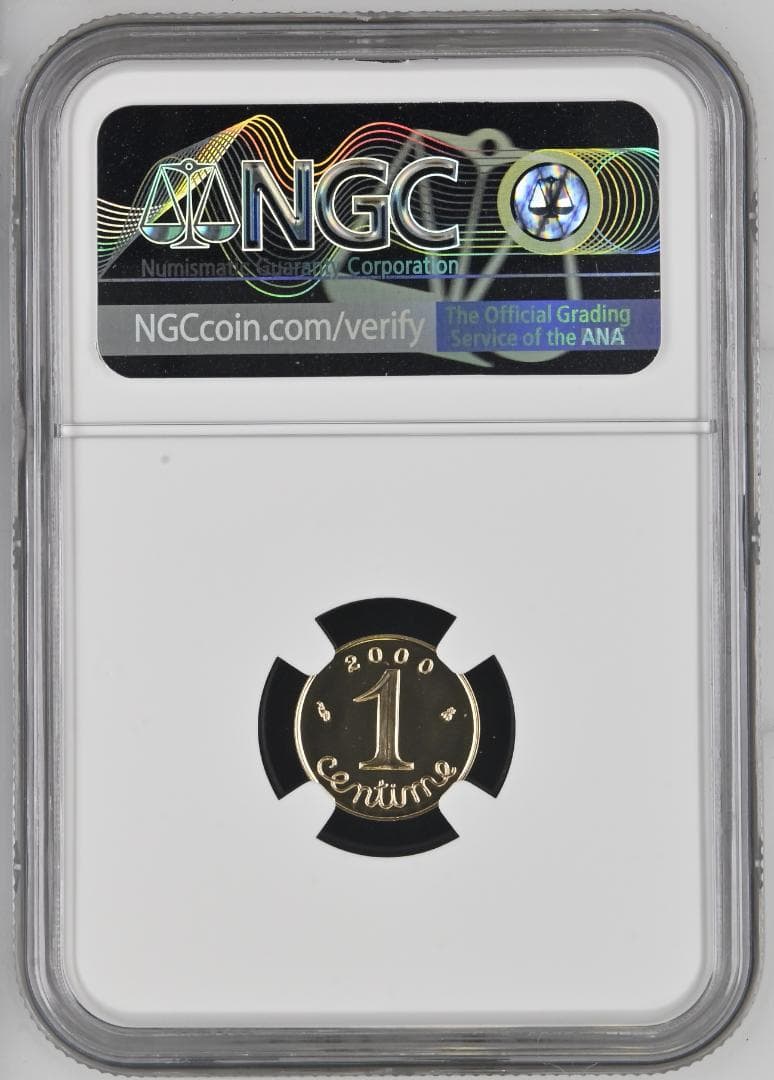 【金貨】フランス 2000年 麦穂1サンチーム金貨 NGC MS68DPL