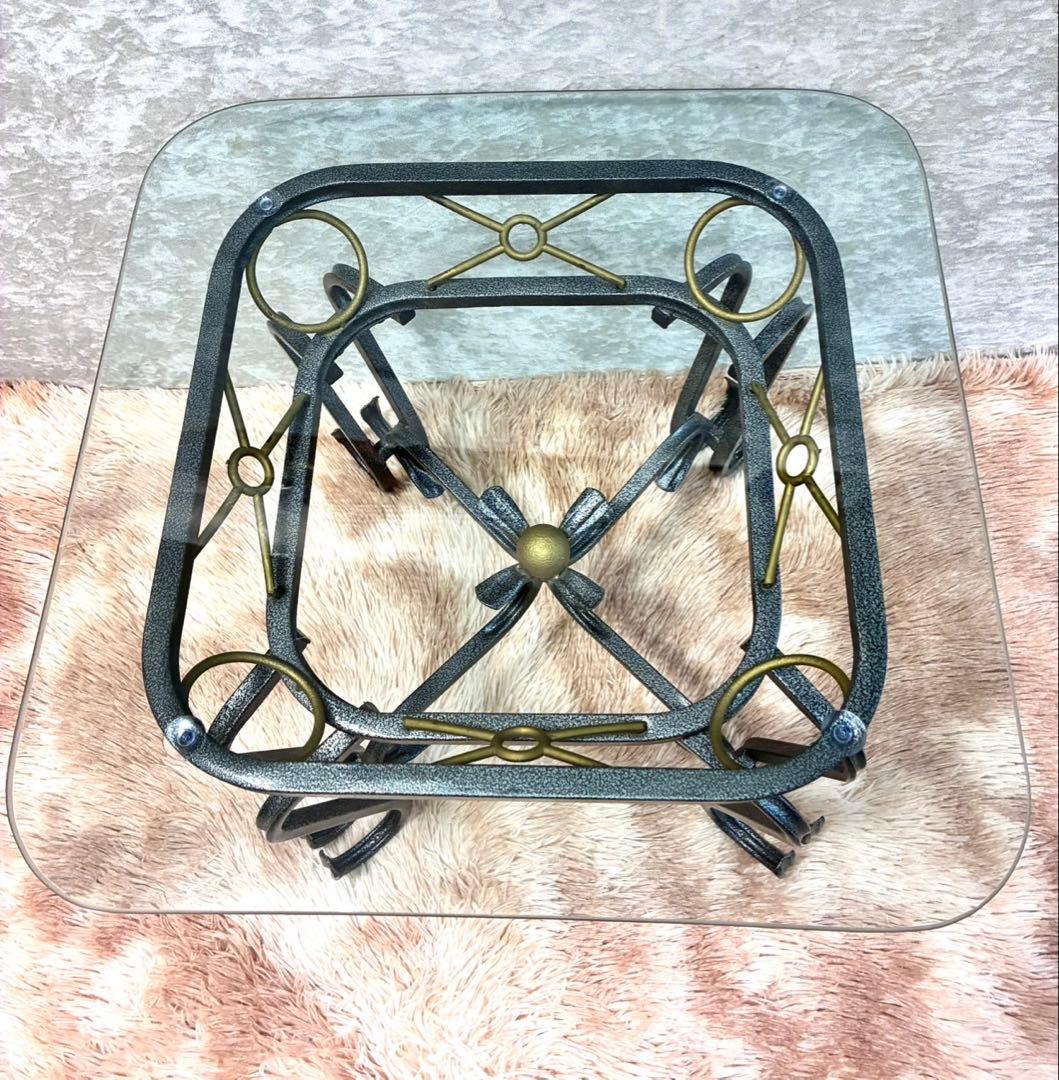 ネコ脚 ガラストップテーブル アンティーク ビンテージ