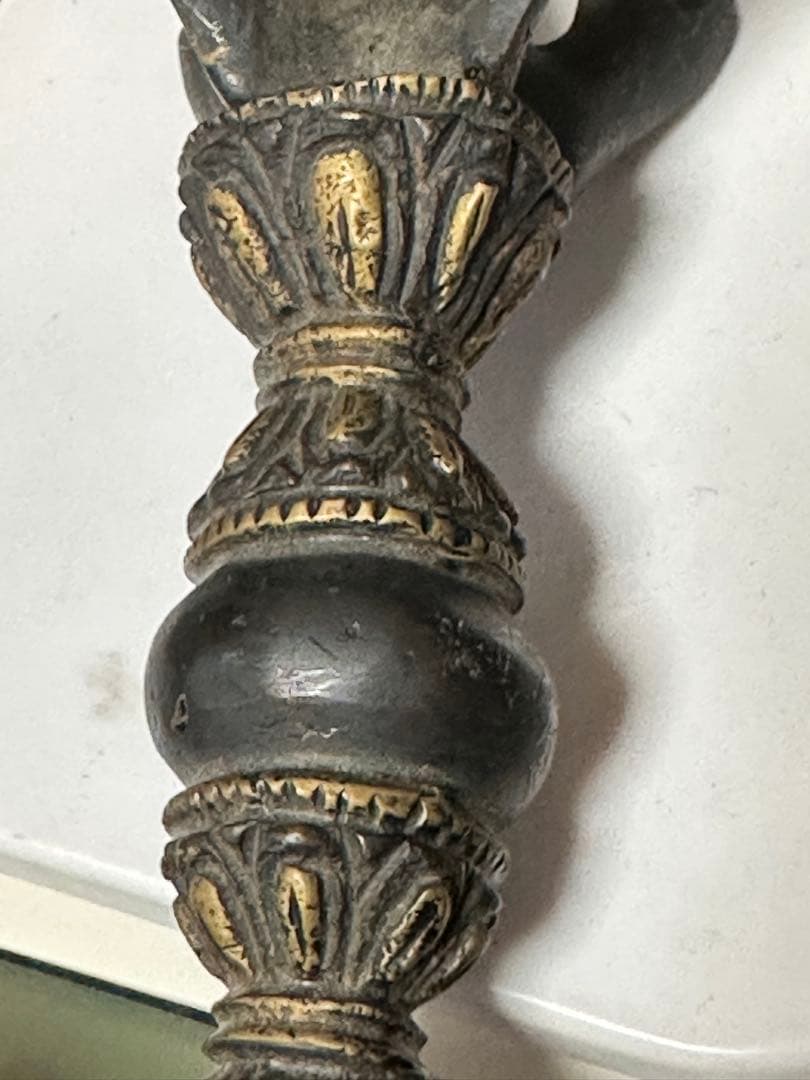 五鈷杵 密教法具 チベット お守り厄除け 長さ22cm 重さ555g 降魔杵B