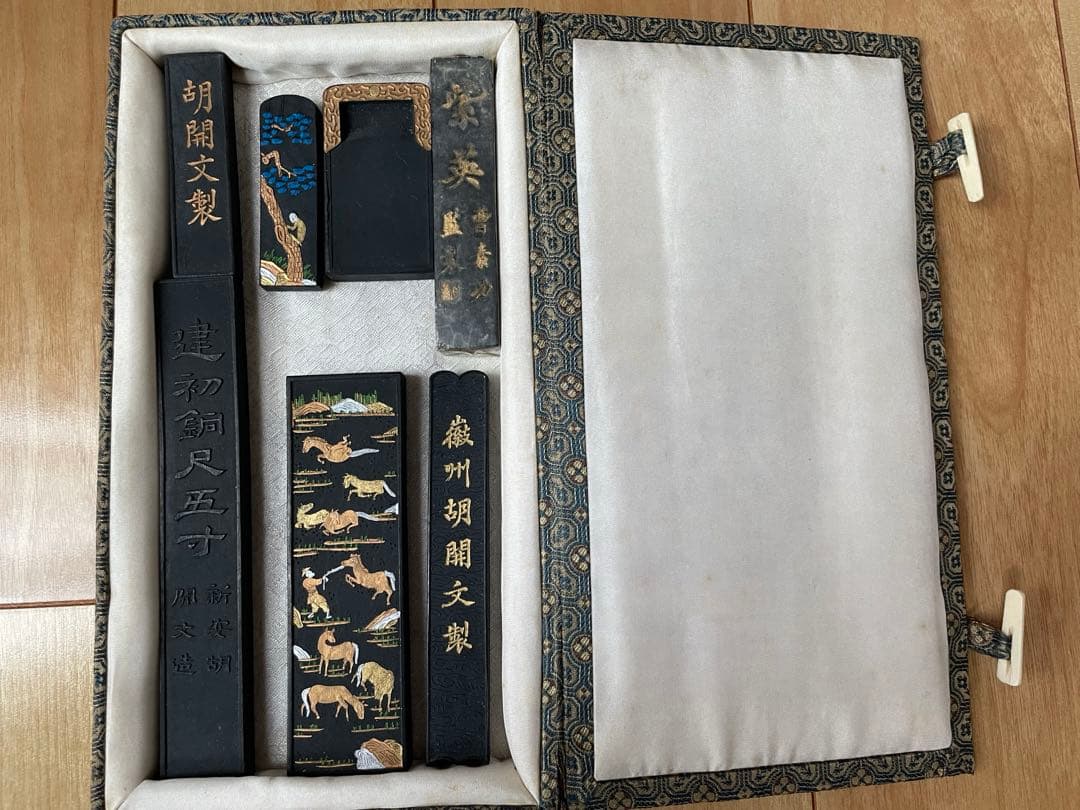 茶墨　硯　水差　セット　中国徽墨 胡開文製　まとめ売り