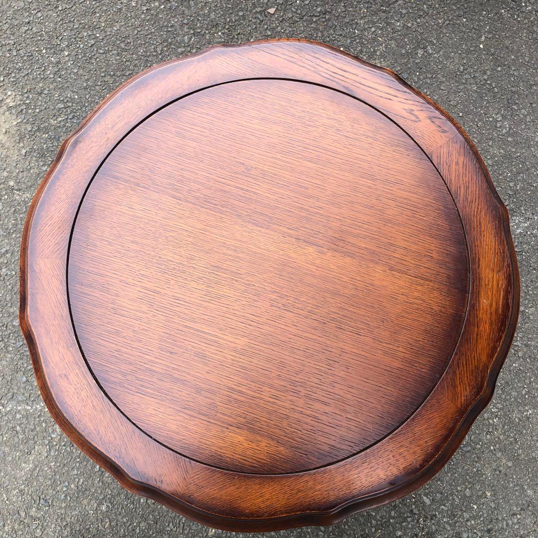 マホガニー無垢材 コーヒーテーブル アンティーク調木彫装飾 美しい木目のテーブル