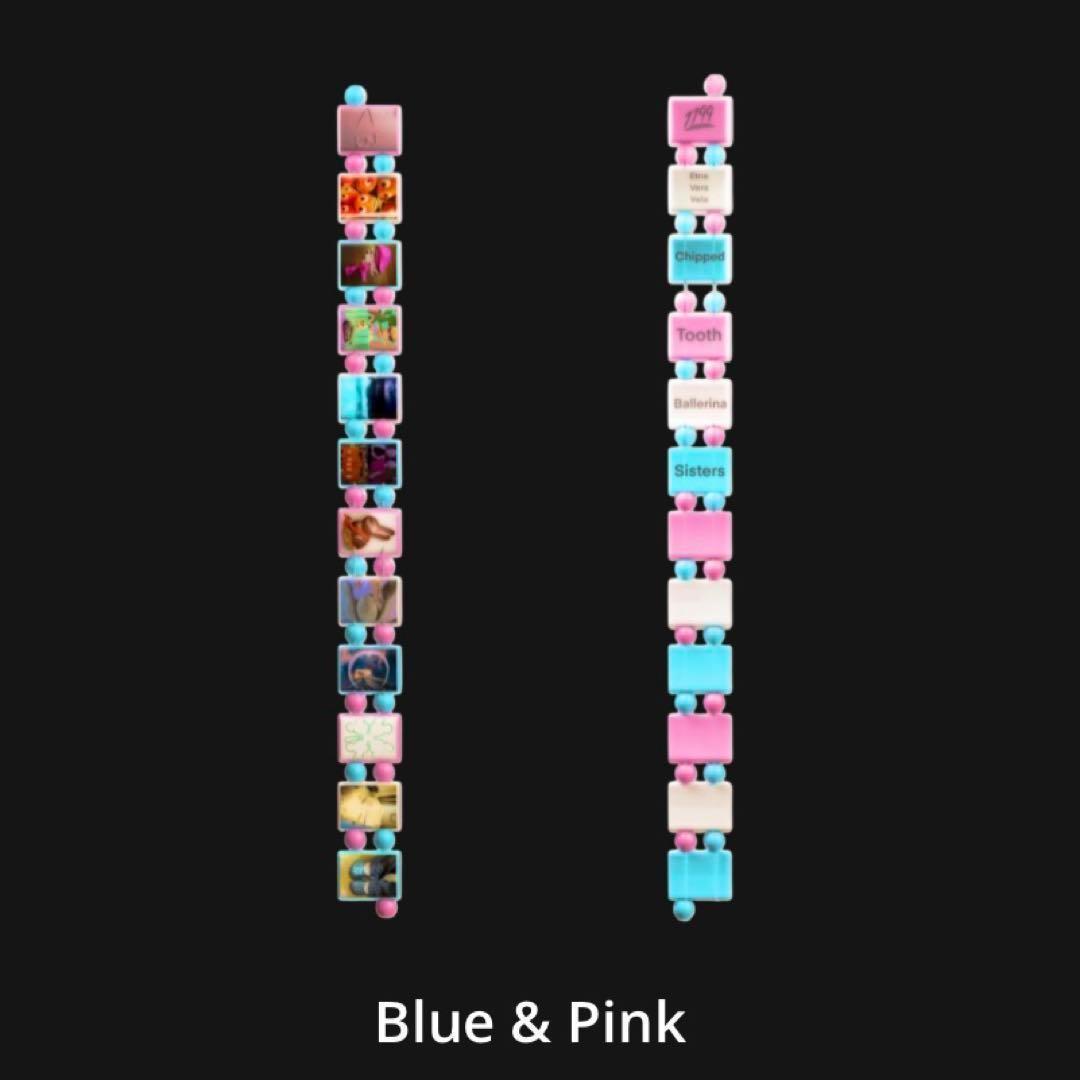 Bazo1199 fakemink ブレスレット ブルー&ピンク