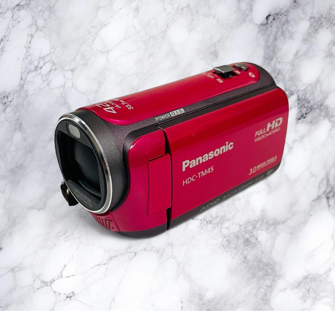 Panasonic HDC-TM45 ビデオカメラ ピンク色 バッテリー2個付