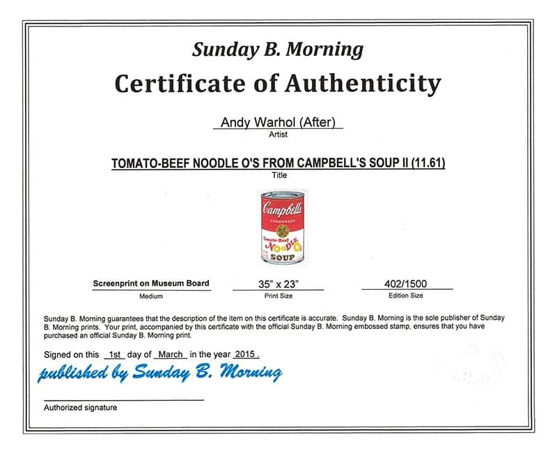 【特別価格・希少10枚セット】ウォーホル スープ缶 II 証明書付 限定品
