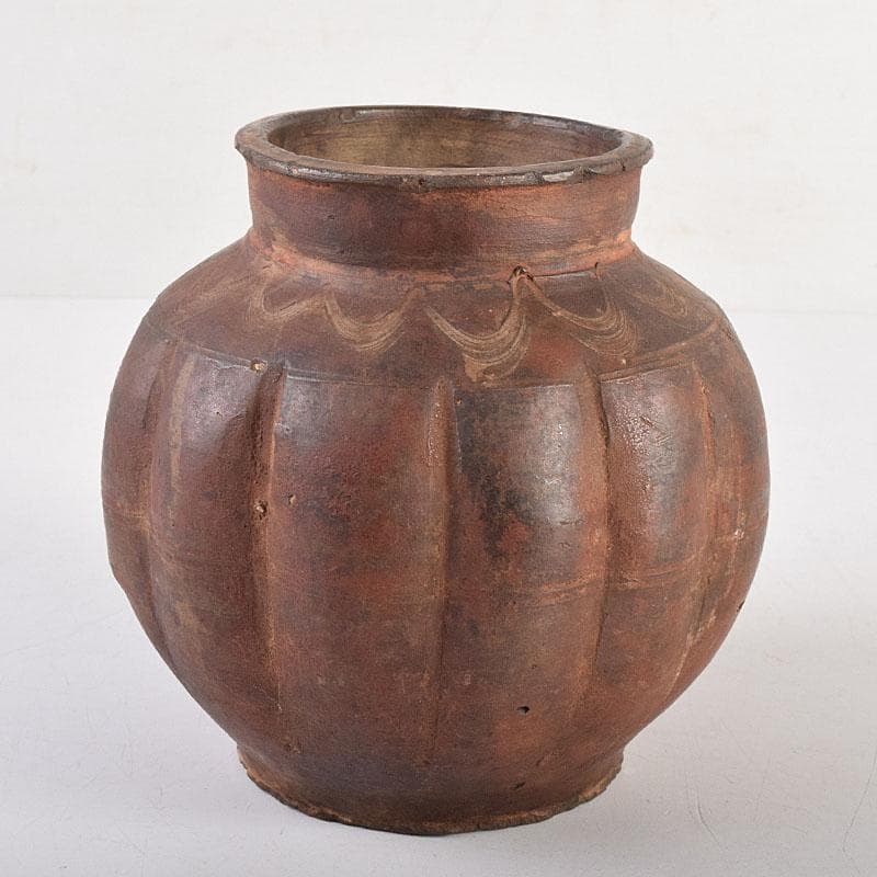 中国　古代　 土器　刻線文　壷　水甕　C　R8531