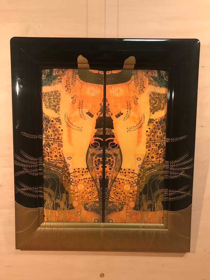 クリムト　「水蛇Ⅰ」　ジークレー＋シルクスクリーン金箔加工　サイン無し