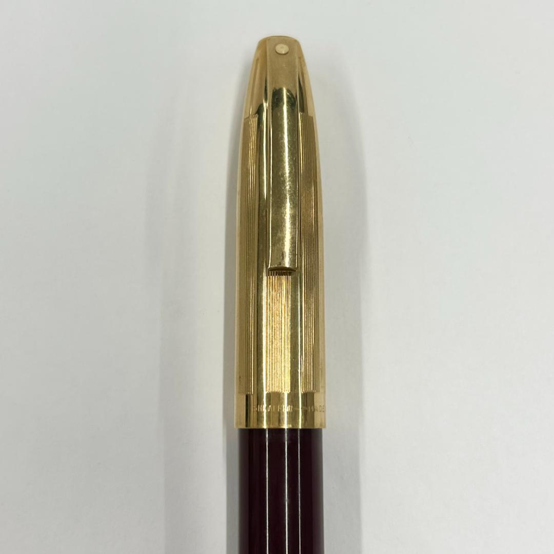 SHEAFFER シェーファー 万年筆 ペン先14K えんじ色×ゴールド