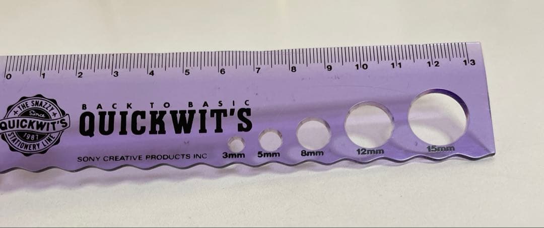 【匿名配送】QUICKWITS 紫色 定規　ものさし　 文房具　1987