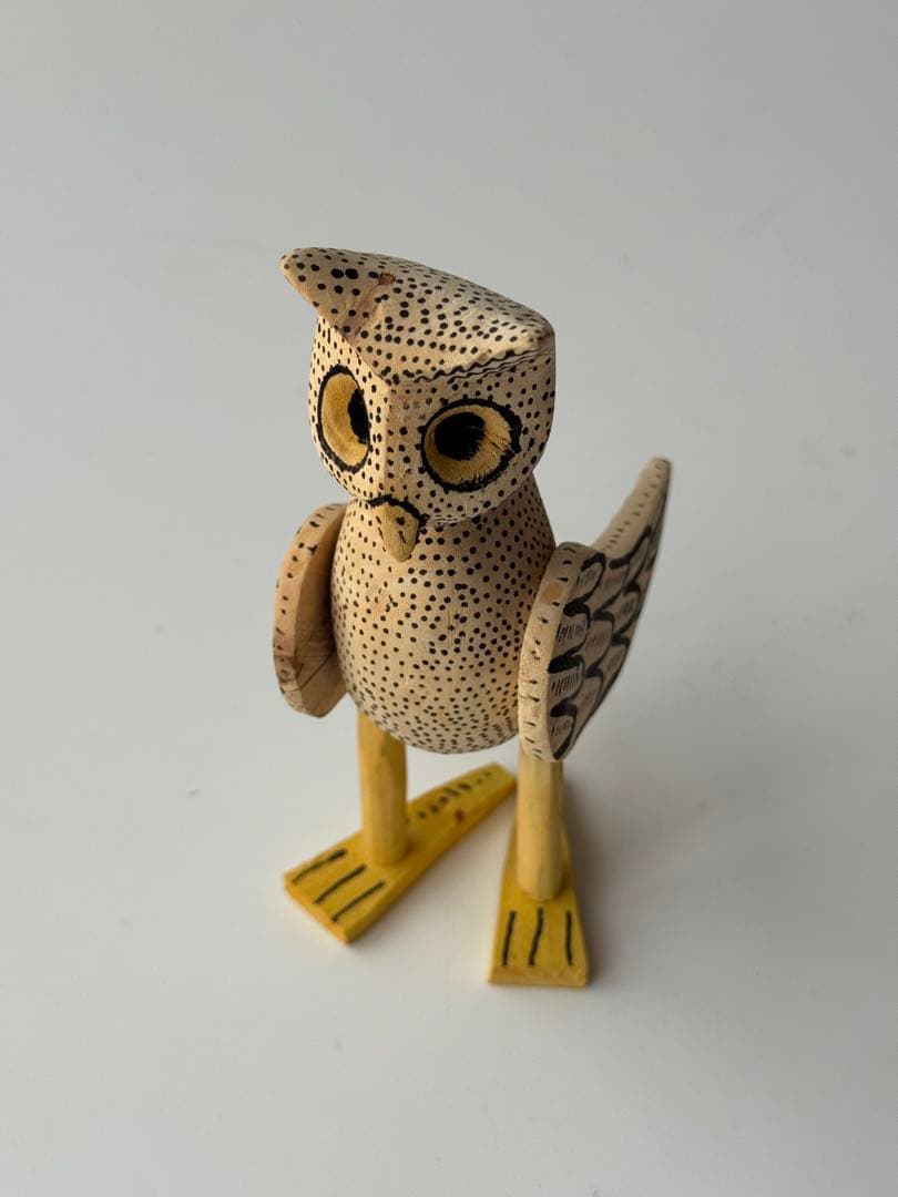 メキシコ オアハカ フクロウ ミミズク ウッドカービング 木製 置物