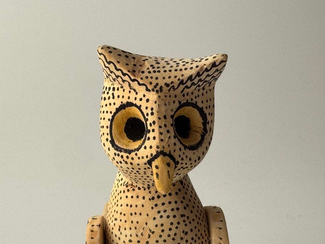 メキシコ オアハカ フクロウ ミミズク ウッドカービング 木製 置物